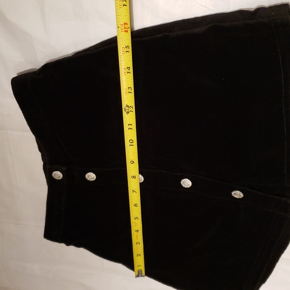 OLD NAVY Skort Girls Snap Buttons Front Cotton Velour Velvet Black - Picture 11 of 12